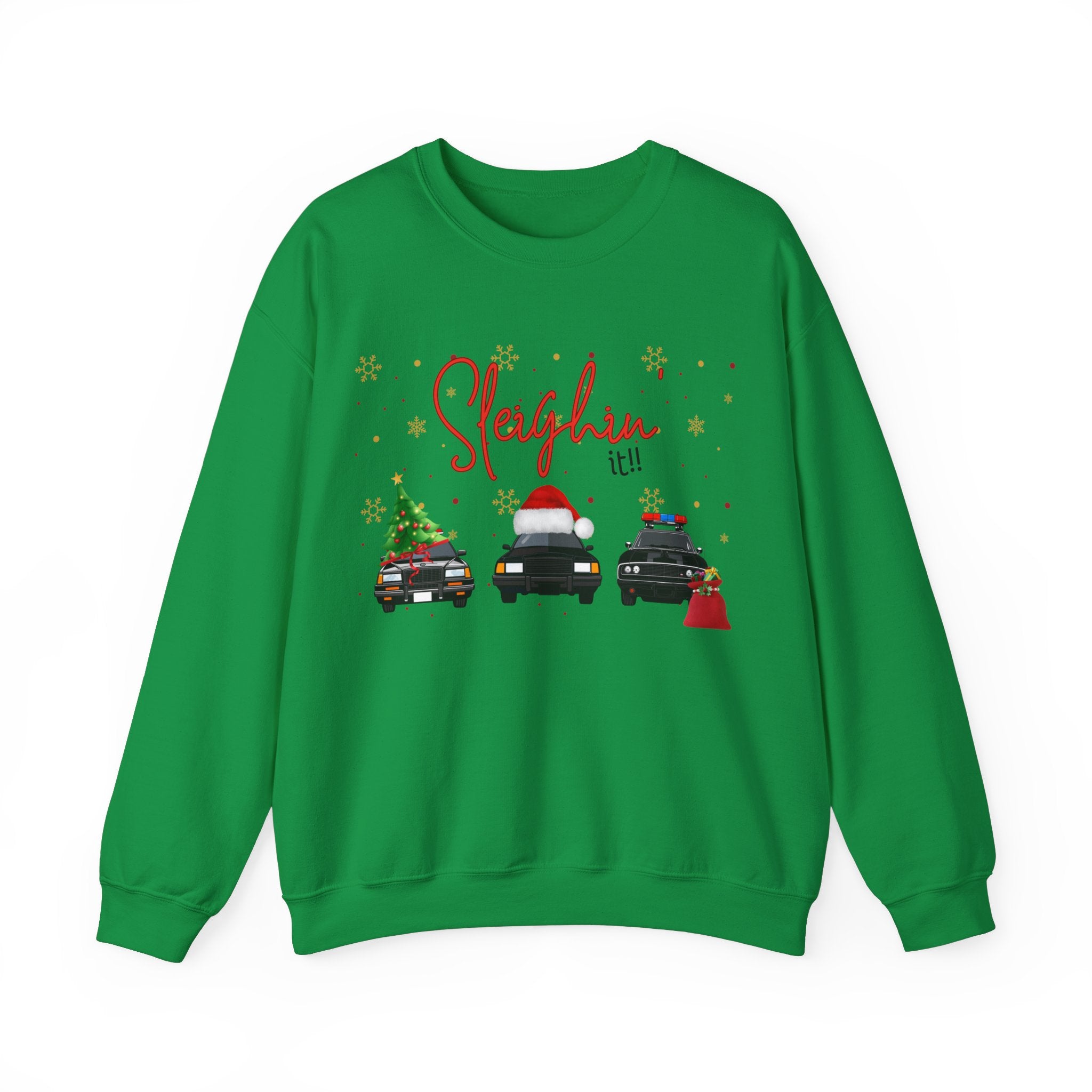 Sleighin it Unisex Heavy Blend™ Crewneck Sweatshirt Officer Christmas gift idea