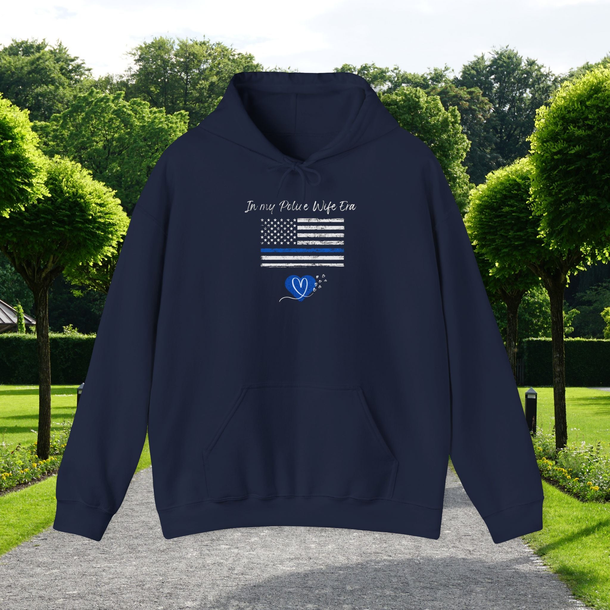 Police Wife Gift/ Police Wife Hoodie/ Blue Line Spouse Gift Front and back graphic