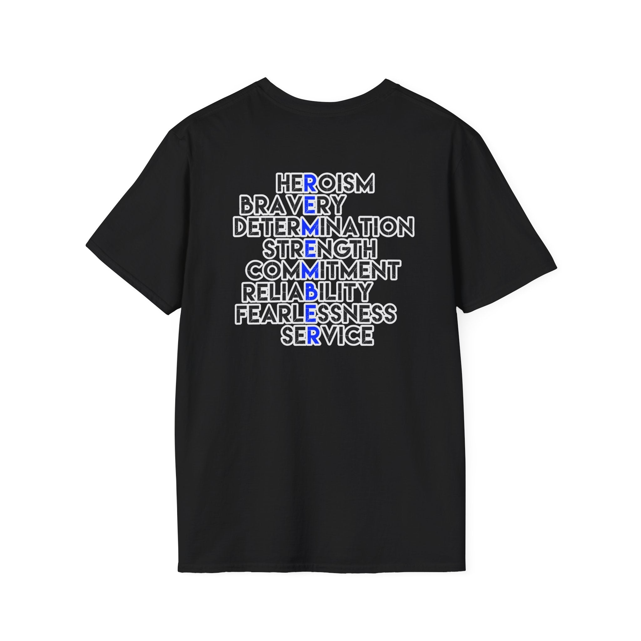 REMEMBER Unisex Softstyle T-Shirt Thin Blue Line Officer Shirt