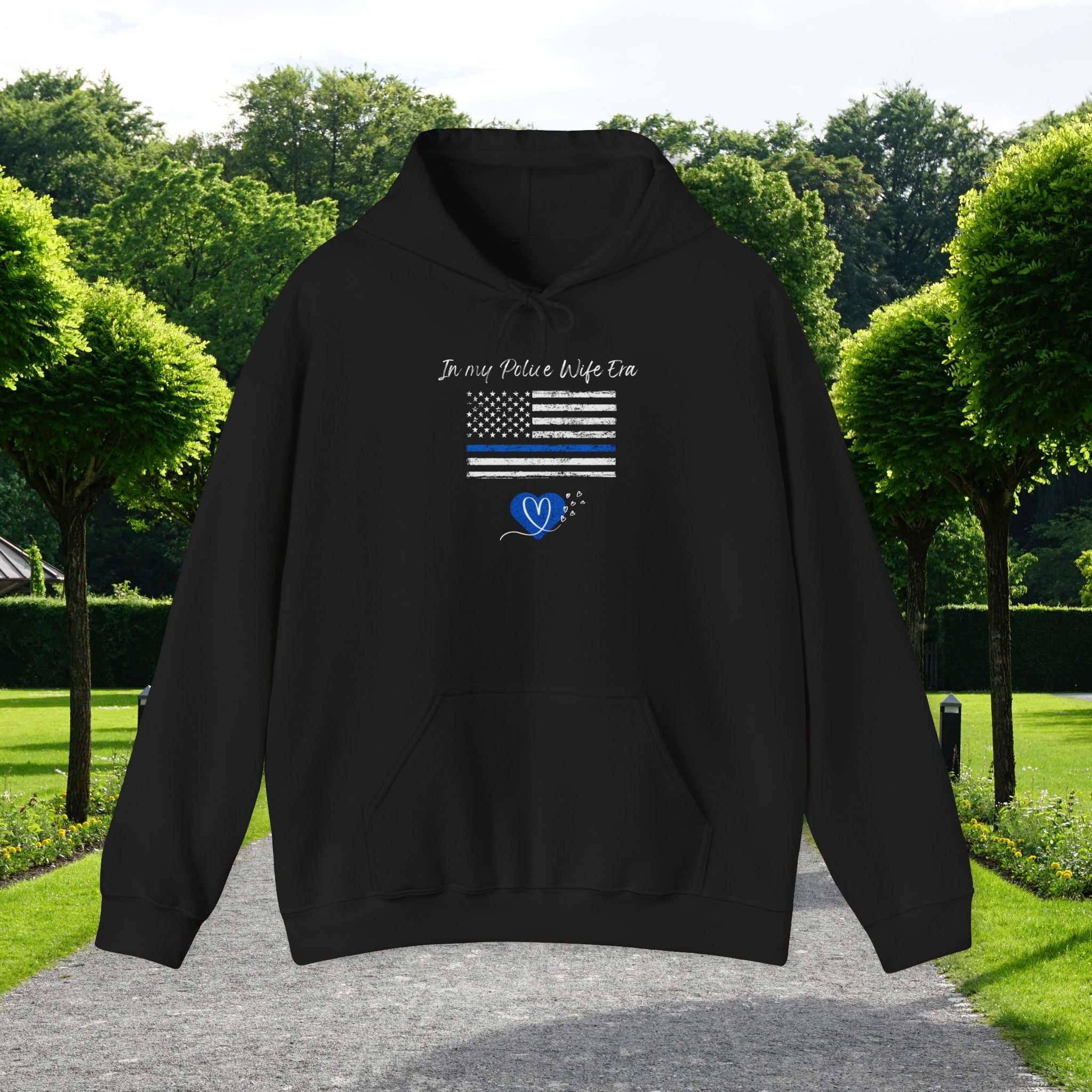 Police Wife Gift/ Police Wife Hoodie/ Blue Line Spouse Gift Front and back graphic