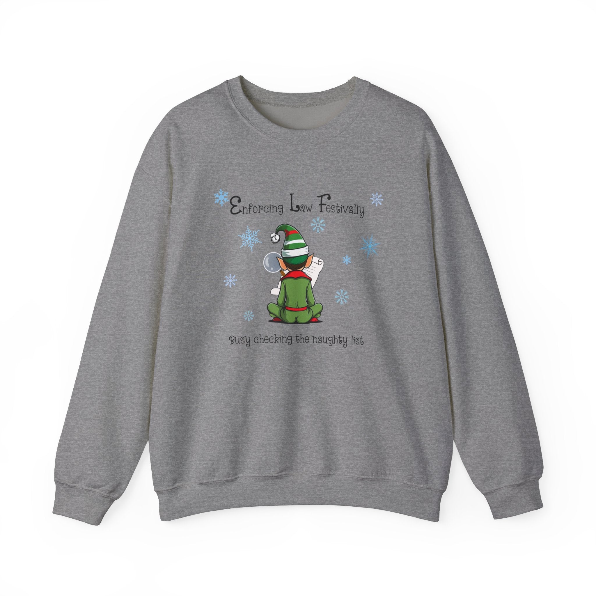 E.L.F. Enforcing Law Festivally Naughty list Unisex Heavy Blend™ Crewneck Sweatshirt