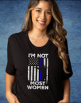 Load image into Gallery viewer, Im not most women Jersey Short Sleeve Tee Female officer gift idea
