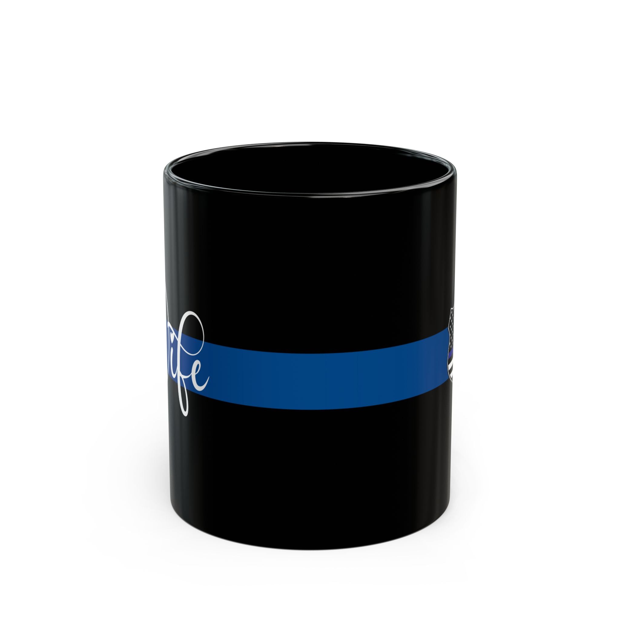 Wife of Blue Black Mug (11oz) Thin Blue Line Spouse Gift Idea