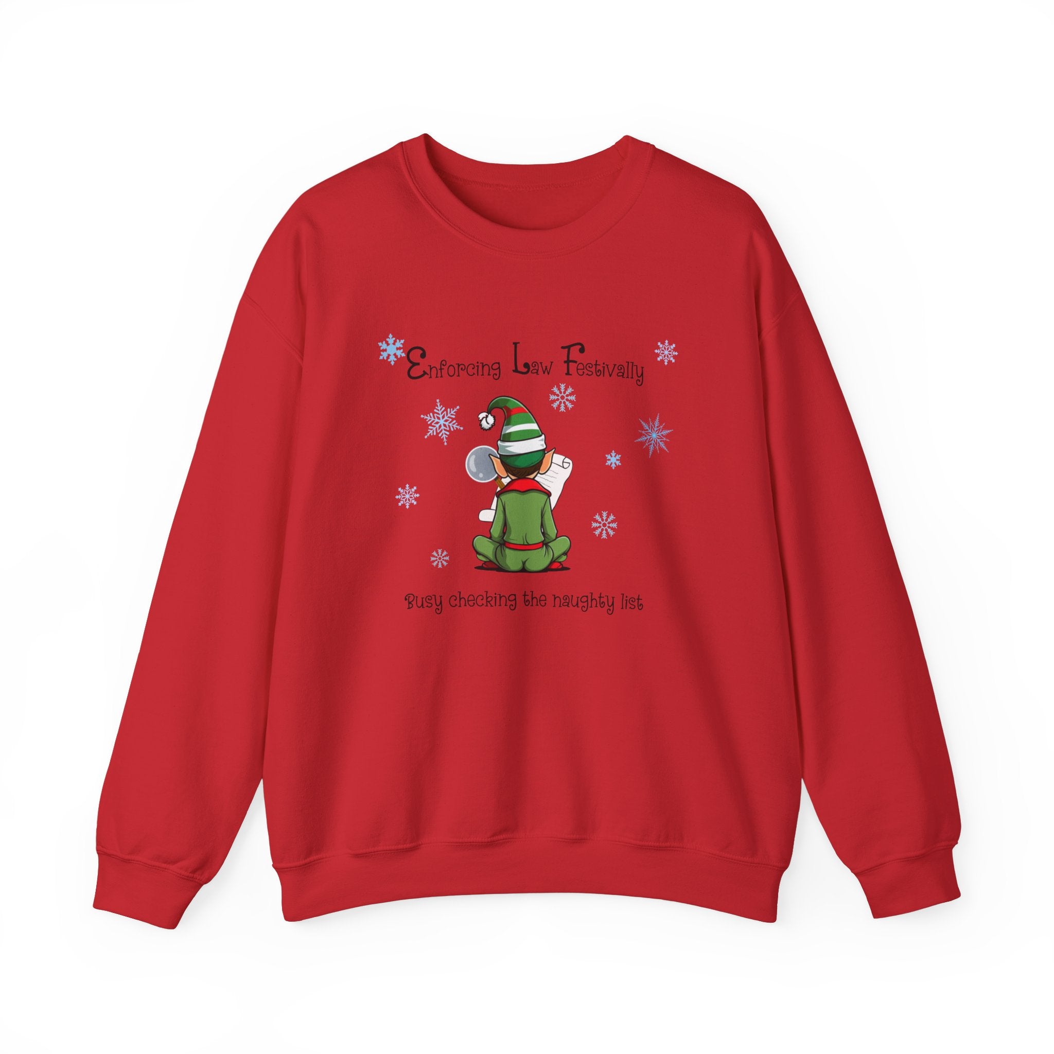 E.L.F. Enforcing Law Festivally Naughty list Unisex Heavy Blend™ Crewneck Sweatshirt