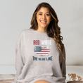 Load image into Gallery viewer, Red White and Blue Line Unisex Heavy Blend™ Crewneck Officer Sweatshirt
