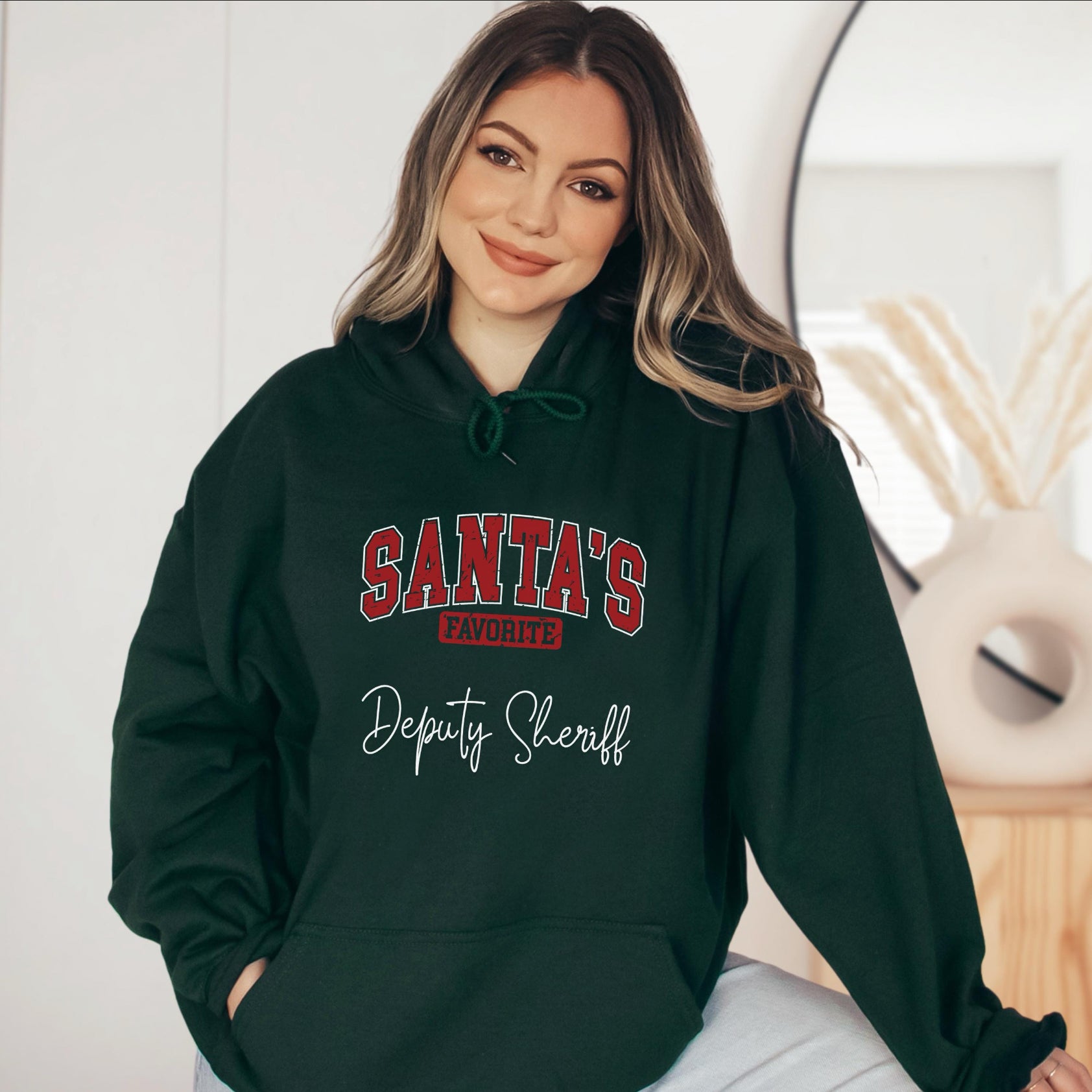 Santas favorite Deputy Sheriff Unisex Heavy Blend Hooded Sweatshirt